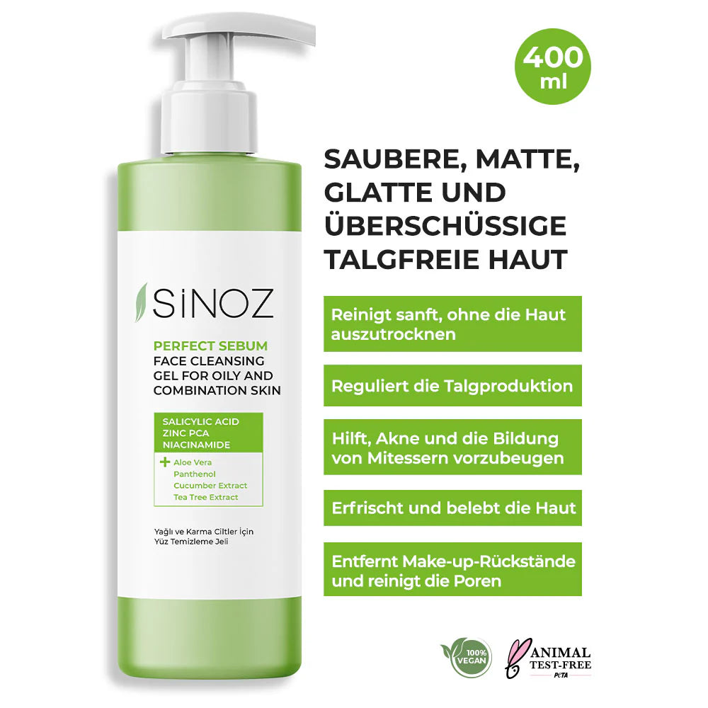 Sinoz Gesichtsreinigungsgel für fettige Haut und Mischhaut 400ml