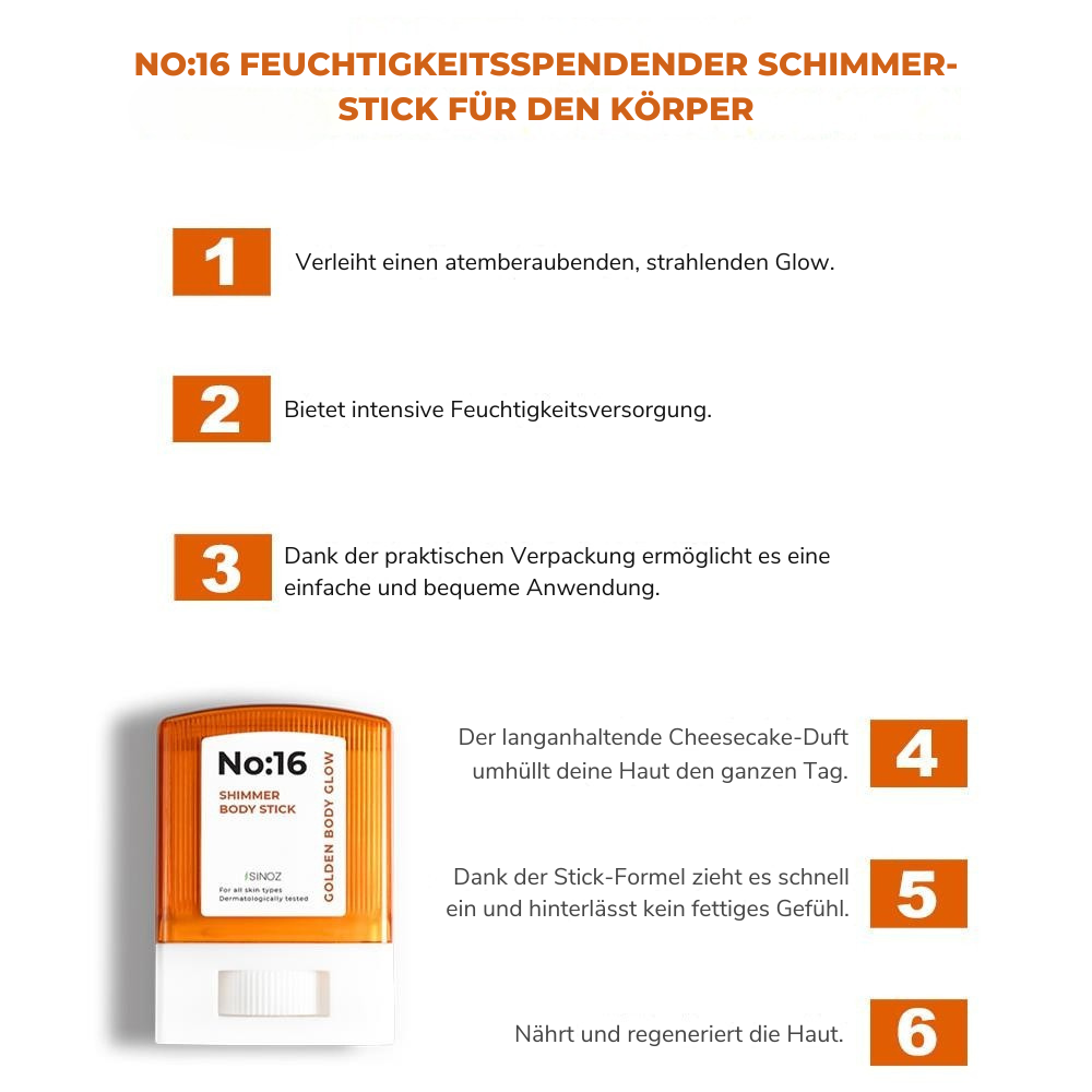 Sinoz No:16 Schimmernder Feuchtigkeitsspendender Körperpflege-Ölstick