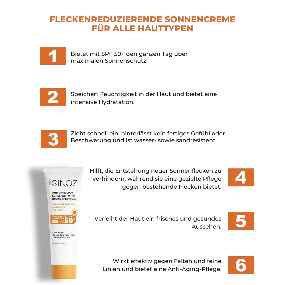 Sinoz Sonnenschutzcreme SPF50+ gegen dunkle Flecken 50ml