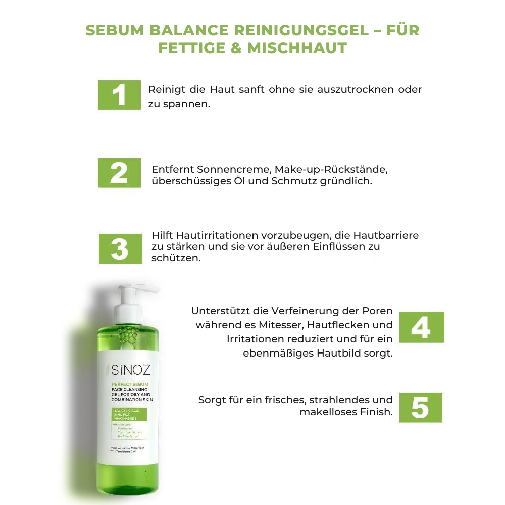Sinoz Gesichtsreinigungsgel für fettige Haut und Mischhaut 200ml