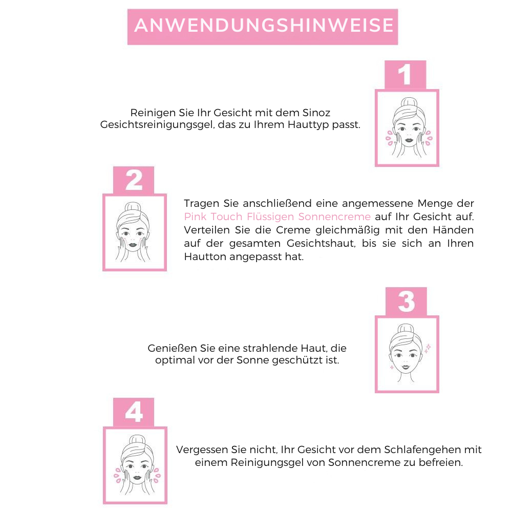 Sinoz Pink Touch getönte Flüssigsonnencreme SPF50 – Speziell für helle Hauttypen
