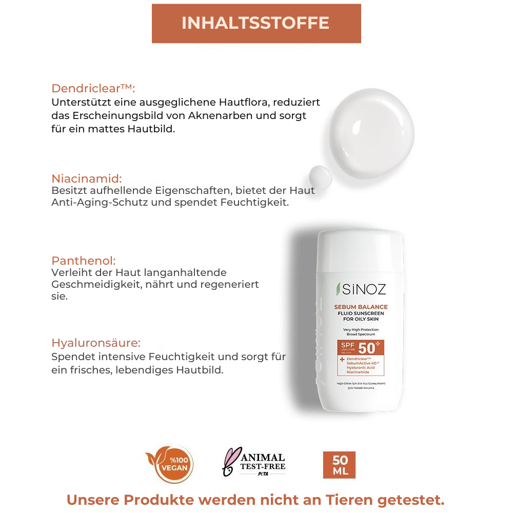 Sinoz Flüssigsonnencreme für fettige Haut SPF 50+ 50ml