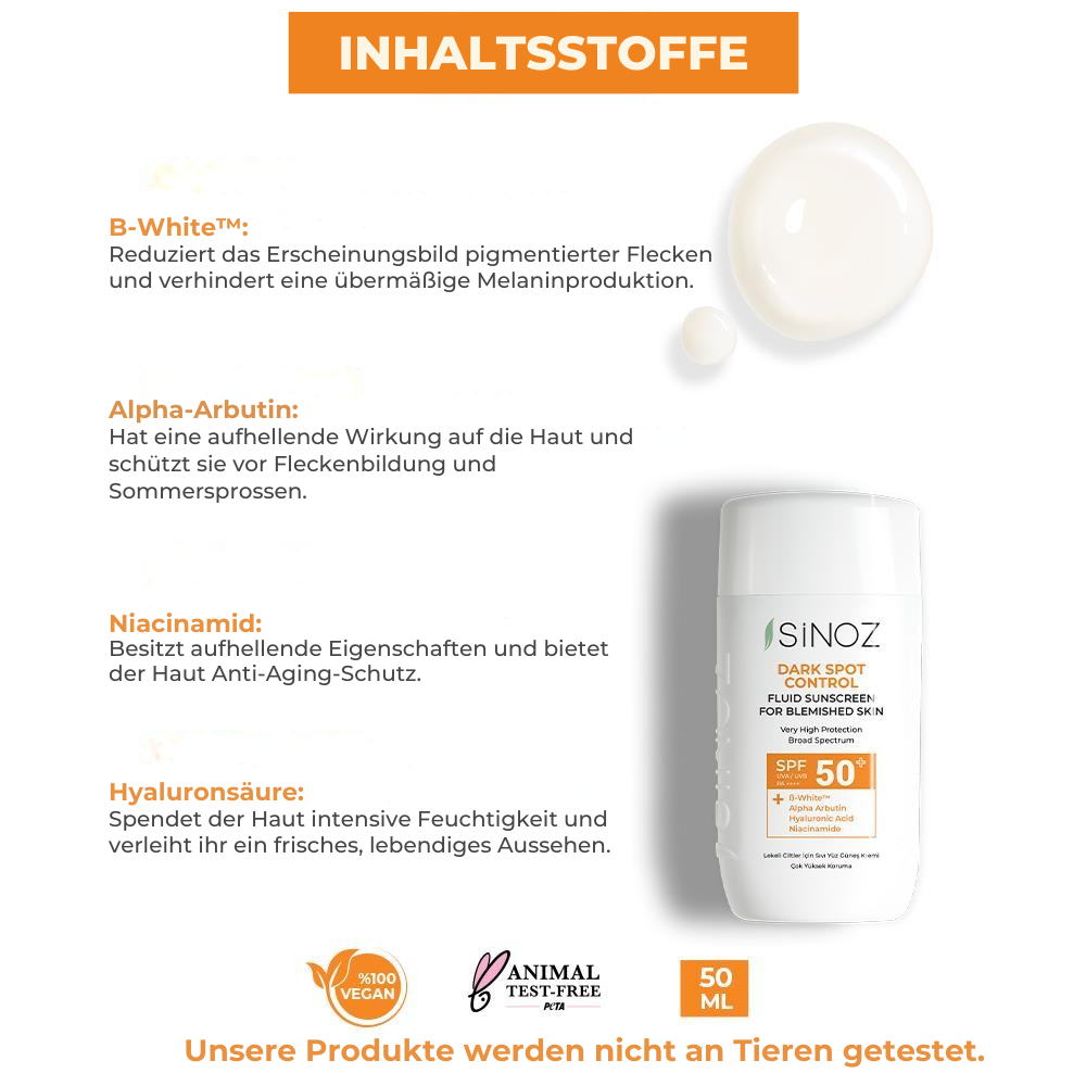 Sinoz Flüssigsonnencreme für fleckige Haut SPF 50+ 50ml