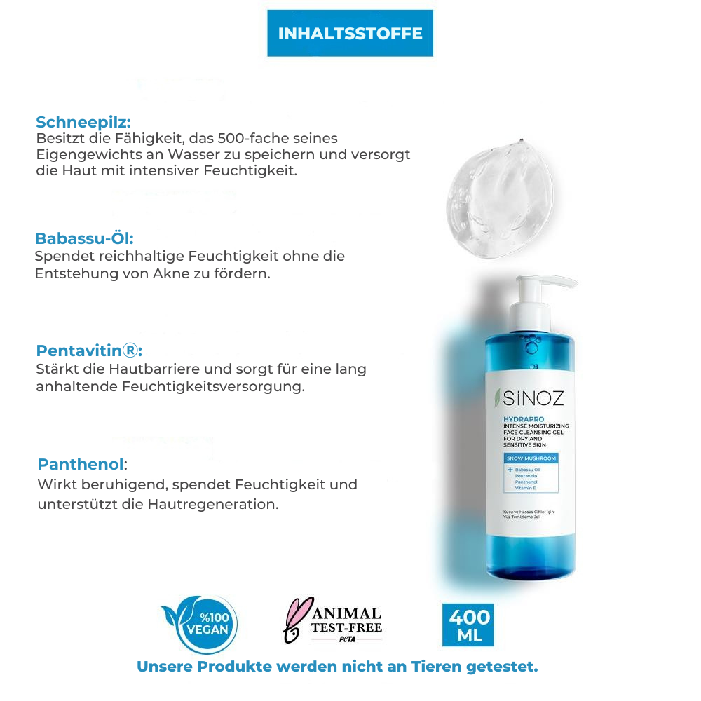 Sinoz Gesichtsreinigungsgel für trockene und empfindliche Haut 200ml