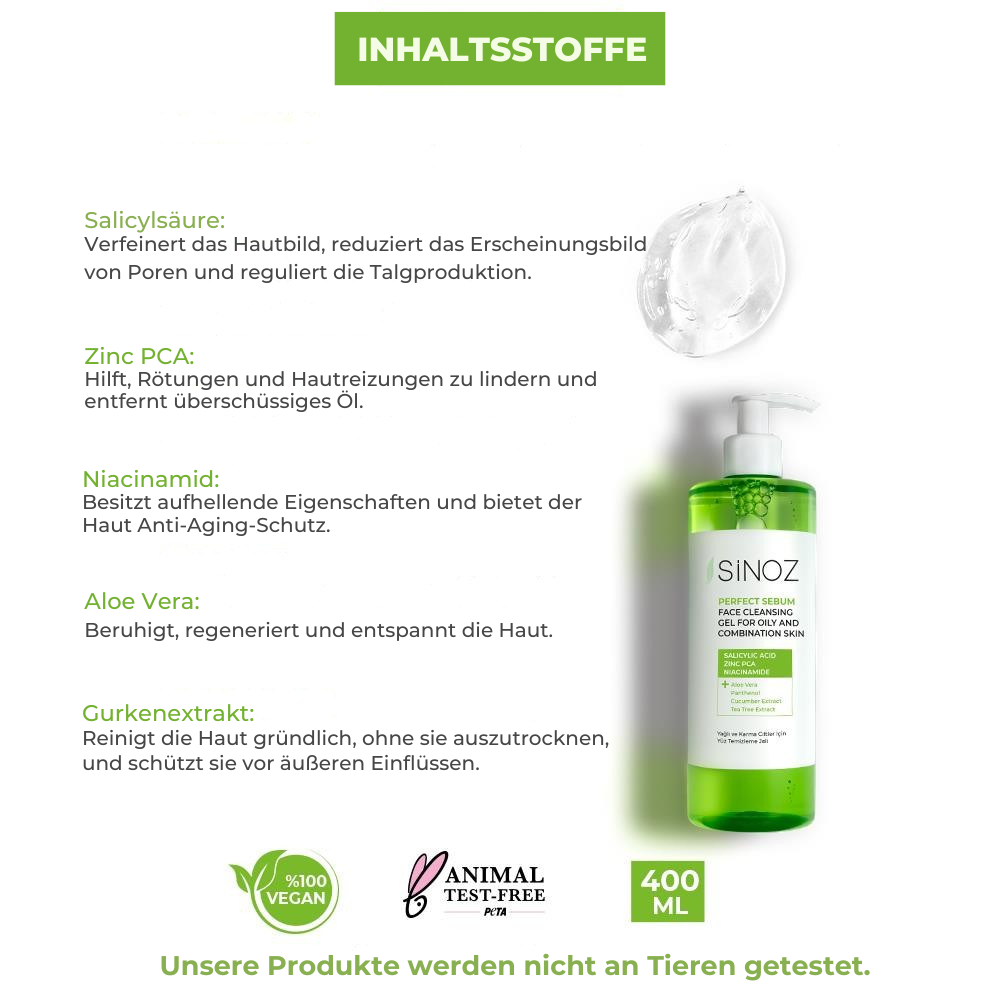 Sinoz Gesichtsreinigungsgel für fettige Haut und Mischhaut 200ml