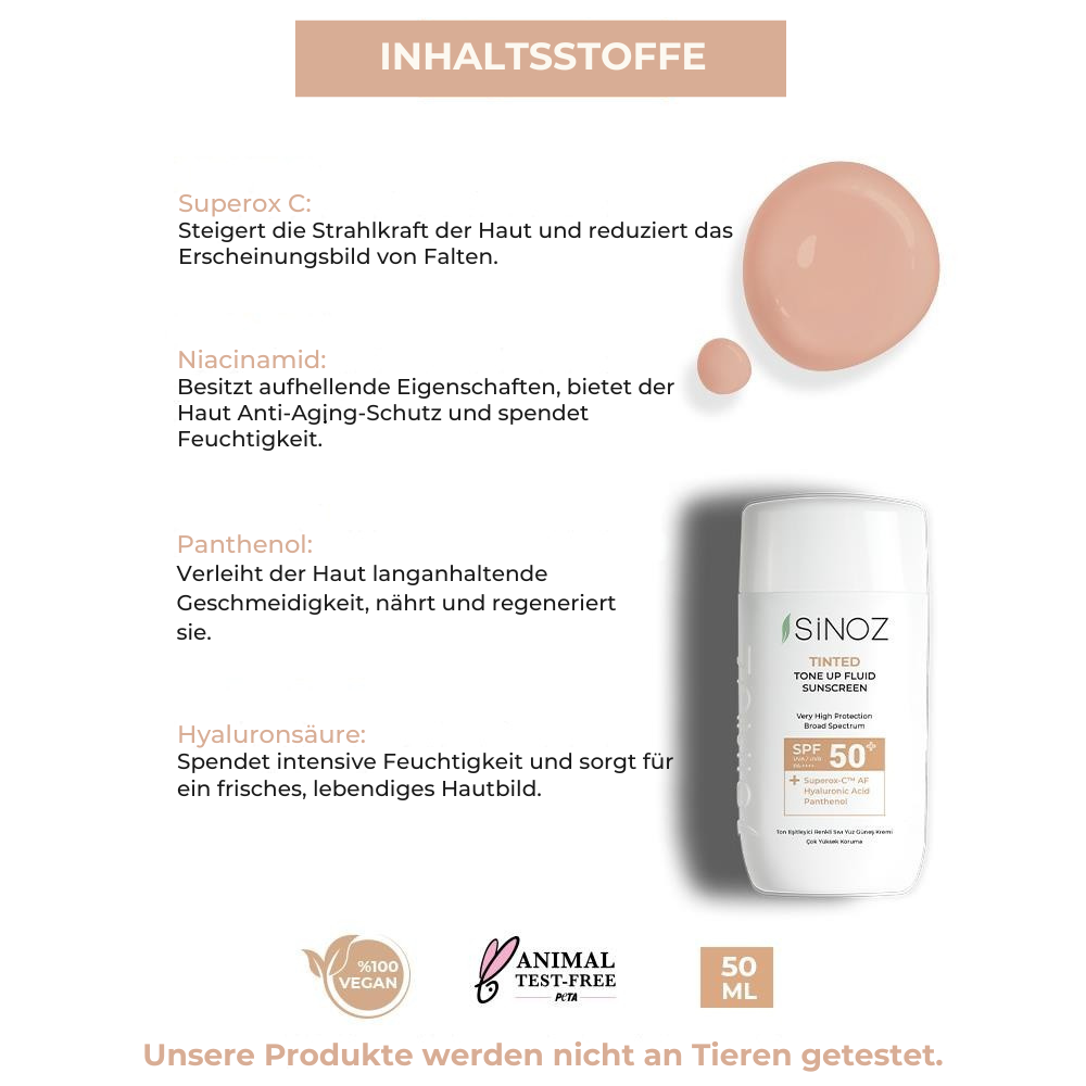 Sinoz getönte Flüssigsonnencreme SPF 50+ 50ml