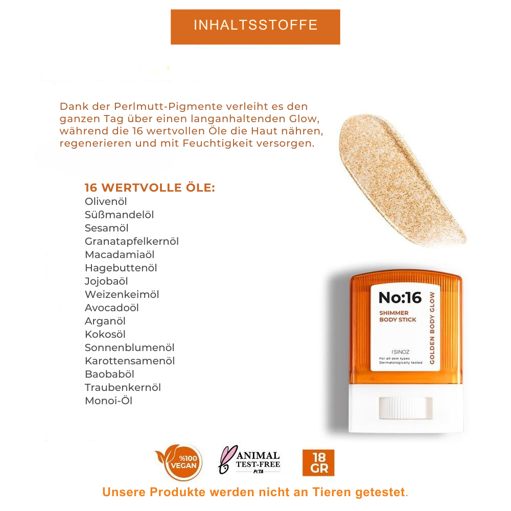 Sinoz No:16 Schimmernder Feuchtigkeitsspendender Körperpflege-Ölstick